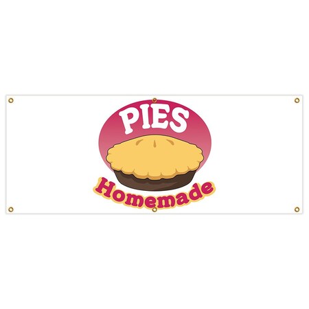 Signmission Pies Homemade Banner Heavy Duty 13 Oz Vinyl with Grommets Single Sided B-72 Pies Homemade